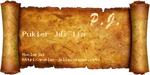 Pukler Júlia névjegykártya